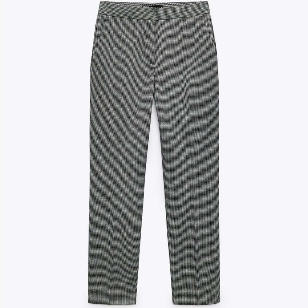 Zara Womens Houndstooth Cigarette Pants